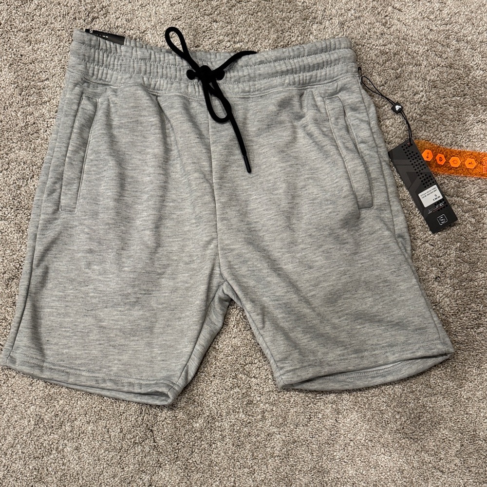 Men's Light Gray Athletic Drawstring Shorts